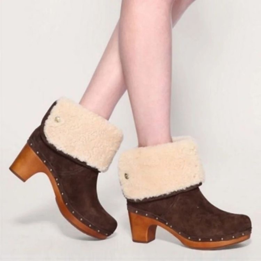 UGG Lynnea Suede Fold Over Heel Boots
